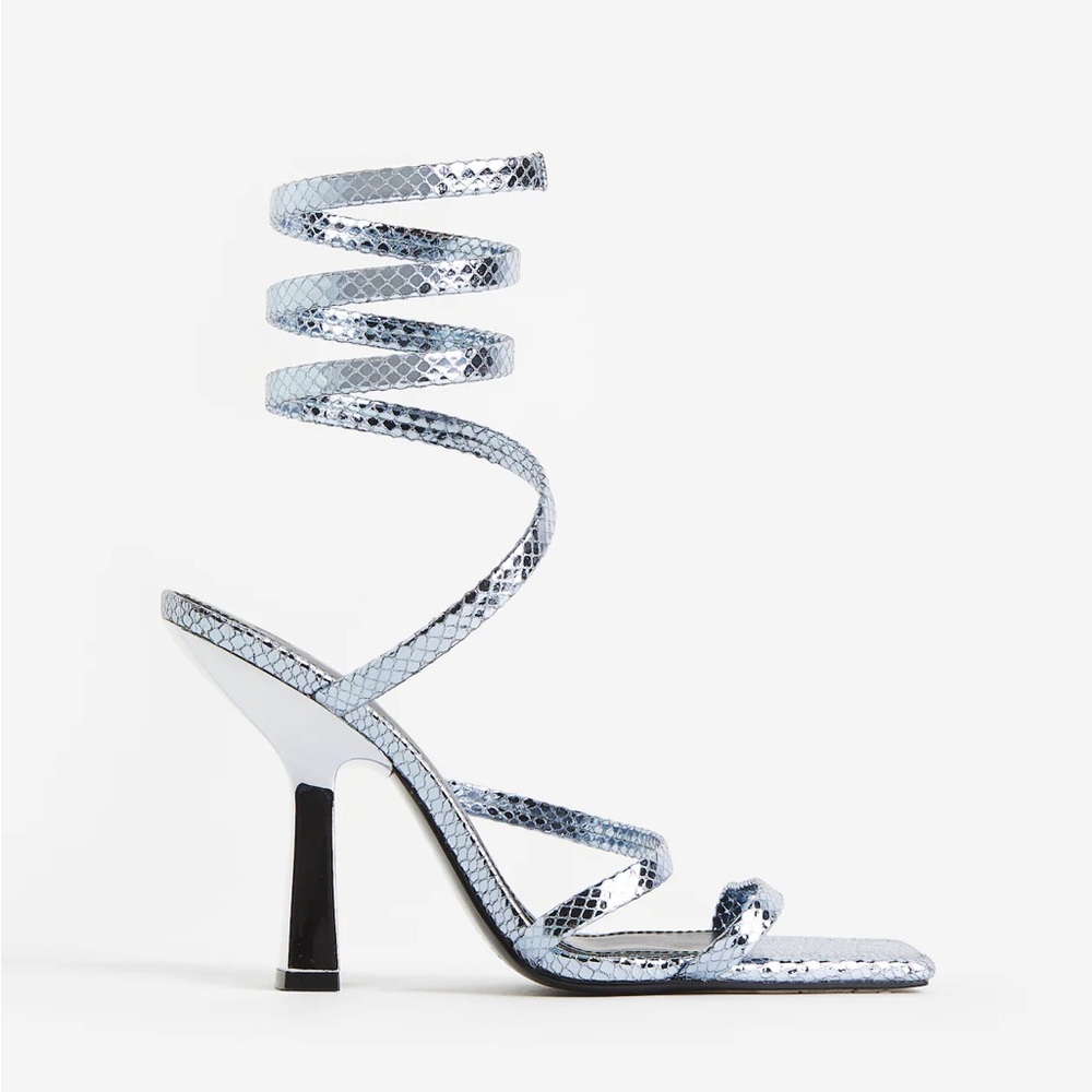H&M Silver Spiral Strap Heels